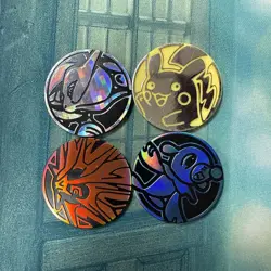 Lot of 4 Official Pokemon TCG Collector Coins! GREAT CONDITION - Image 1