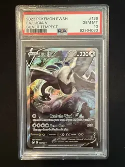 2022 Pokemon SWSH Silver Tempest Lugia V Alt Art PSA 10 #186 GEM MINT - Image 1