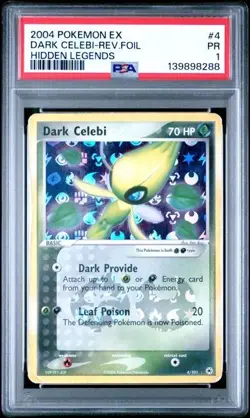 2004 POKEMON EX DARK CELEBI-REV. FOIL HIDDEN LEGENDS #4 PSA 1 (POP 2) - Image 1