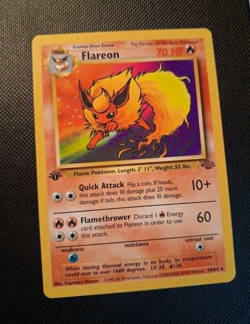 Pokemon Flareon 19/64 Jungle 1st Edition Card. Excellent Condition - Image 1