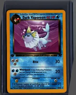 Dark Vaporeon 45/82 Uncommon Team Rocket Pokemon 1st Edition - Image 1