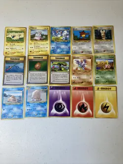 Japanese Pokemon TCG Lot Neo Genesis Gilgar Shuckle Marill Piloswine Noctowl 90s - Image 1