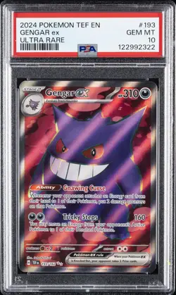 2024 POKEMON TEF EN-TEMPORAL FORCES ULTRA RARE #193 GENGAR EX PSA 10 - Image 1