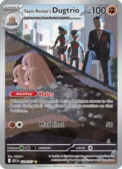 TEAM ROCKET'S DUGTRIO ILLUSTRATION RARE ASCENDED HEROES POKEMON HOLO NEAR MINT - Image 4