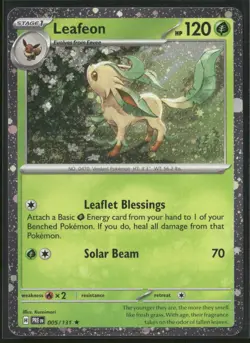 Pokemon Leafeon - (Cosmos Holo) Rare 005/131 PRE Prismatic Evolutions NM - Image 1