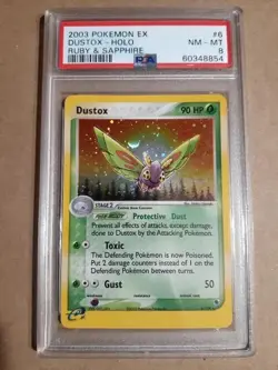Pokemon EX 2003 Ruby and Saphire Dustox #6 psa 8 nm mt - Image 1