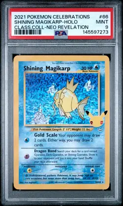2021 POKEMON CELEBRATIONS CLASSIC COLLECTION #66 SHINING MAGIKARP-HOLO PSA 9 - Image 1
