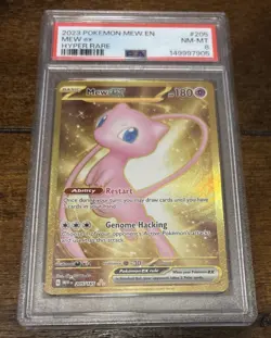 2023 POKEMON MEW EN-151 HYPER RARE #205 MEW EX PSA 8 - Image 1