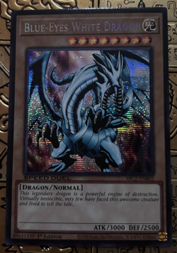 YuGiOh Blue-Eyes White Dragon SBC2-ENB02 SECRET RARE US Import 1st Edition - Image 1