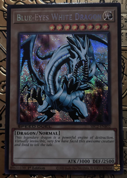 YuGiOh Blue-Eyes White Dragon SBC2-ENB02 SECRET RARE US Import 1st Edition - Image 2