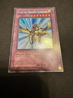 Yugioh Gaia The Dragon Champion LOB-125 Secret Rare 1st Edition Glossy LP - Image 1