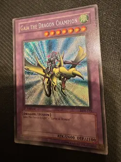 Yugioh Gaia The Dragon Champion LOB-125 Secret Rare 1st Edition Glossy LP - Image 2