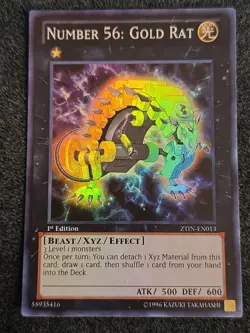 Yugioh Number 56: Gold Rat ZTIN-EN013 Super Rare 1st Edition NM - Image 1
