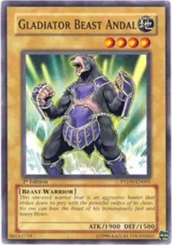 Yugioh! LP Gladiator Beast Andal - PTDN-EN001 - Common - 1st Edition Lightly Pla - Image 1