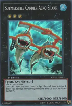 Yugioh! LP Submersible Carrier Aero Shark - GENF-EN040 - Super Rare - 1st Editio - Image 1