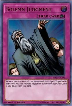 Yugioh! LP Solemn Judgment - BLRR-EN100 - Ultra Rare - 1st Edition Lightly Playe - Image 1