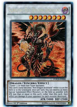 Yugioh! LP Scarlight Red Dragon Archfiend - DOCS-EN046 - Secret Rare - 1st Editi - Image 1