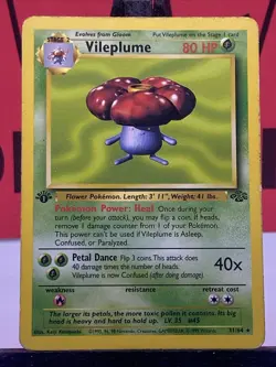 Vileplume 31/64 Jungle 1st Edition Rare Pokemon Card HP - Image 3