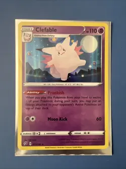 Pokemon Clefable Holo Rare Card 075/192 Rebel Clash Series NM/M Condition - Image 1