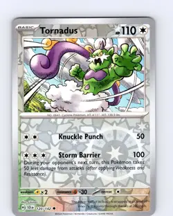 Pokemon TCG Tornadus S&V Stellar Crown 120/142 Reverse Holo Uncommon Card NM - Image 1