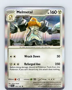 Pokemon TCG Melmetal S&V Stellar Crown 104/142 Holo Rare Card NM - Image 1