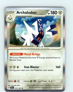 Pokemon TCG Archaludon S&V Stellar Crown 107/142 Holo Rare Card NM - Image 1