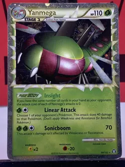 Yanmega 98/102 SWIRL Prime Holo Rare Vintage Pokemon Card Triumphant HGSS MP - Image 3
