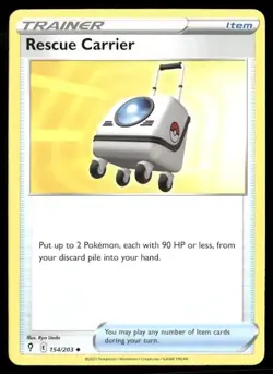 2021 Evolving Skies Set Pokemon Card 154 Rescue Carrier NM - Image 1
