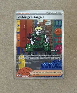 2025 Pokemon Mega Evolution Lt Surge’s Bargain Trainer Card 185/132 - Image 1