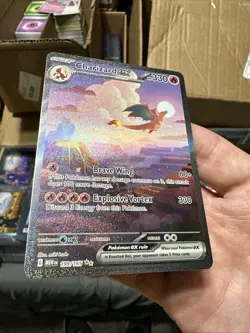 Pokemon Charizard EX Holo Full Art TCG Card 199/165 Scarlet & Violet 151 Series - Image 2