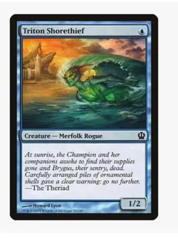 MTG Triton Shorethief #70 Theros (THS) Magic Card in Protective Sleeve - Image 1