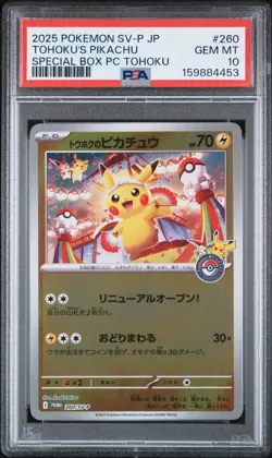2025 POKEMON JAPANESE SV-P PROMO #260 TOHOKU'S PIKACHU PSA 10 - Image 1