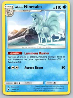 Alolan Ninetales 28/147 Rare Burning Shadows Pokemon Near Mint - Image 1