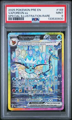 PSA 9 Vaporeon Ex Pokemon Pre En-Prismatic Evolutions 149 SIR - Image 1