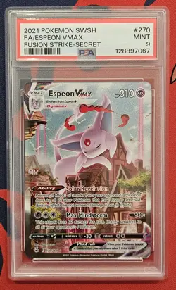 ESPEON VMAX 270/264 PSA 9 Fusion Strike Alternate Art HOLO English Pokemon Card - Image 3