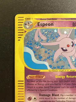 Pokemon Card-Espeon-Aquapolis-Holo-H9/H32-ENG-LP-Swirl - Image 3