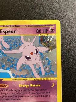 Pokemon Card-Espeon-Aquapolis-Holo-H9/H32-ENG-LP-Swirl - Image 4