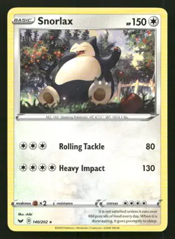 Snorlax 140/202 Sword & Shield LP Pokemon - Image 1
