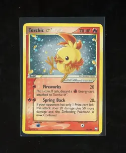 SWIRL 2004 Pokemon EX Team Rocket Returns Torchic Gold Star Holo Foil 108/109 - Image 1