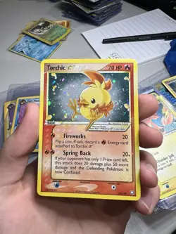 SWIRL 2004 Pokemon EX Team Rocket Returns Torchic Gold Star Holo Foil 108/109 - Image 3