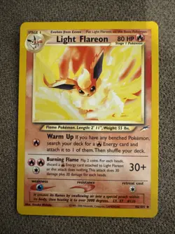 Light Flareon 46/105 Neo Destiny Set Uncommon Pokemon Card WOTC 2002 Vintage - Image 1