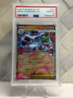 Pokemon TCG Mega Charizard X Ex 013/094 Phantasmal Flames PSA 10 - Image 1