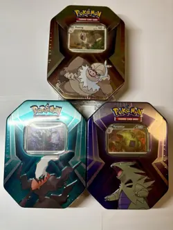 Lot of 3 Pokemon TCG Triple Whammy Tins Factory Sealed Slaking Darkrai Tyranitar - Image 1