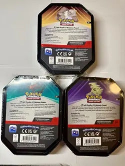 Lot of 3 Pokemon TCG Triple Whammy Tins Factory Sealed Slaking Darkrai Tyranitar - Image 2