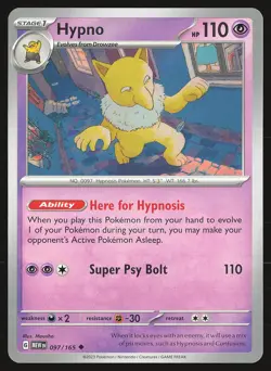 SV: Scarlet & Violet 151 Hypno #097/165 Uncommon Pokemon Card - Image 1