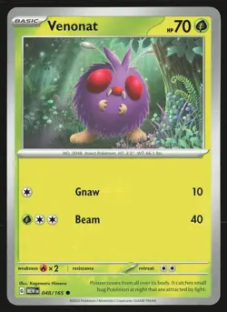 SV: Scarlet & Violet 151 Venonat #048/165 Common Pokemon Card - Image 1
