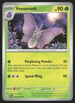 SV: Scarlet & Violet 151 Venomoth #049/165 Uncommon Pokemon Card - Image 1