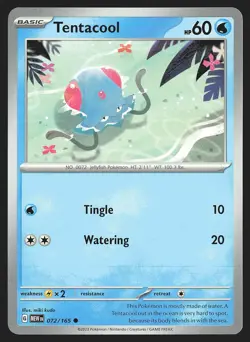 SV: Scarlet & Violet 151 Tentacool #072/165 Common Pokemon Card - Image 1