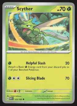 SV: Scarlet & Violet 151 Scyther #123/165 Uncommon Pokemon Card - Image 1