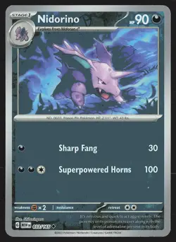 SV: Scarlet & Violet 151 Nidorino #033/165 Uncommon Pokemon Card - Image 1